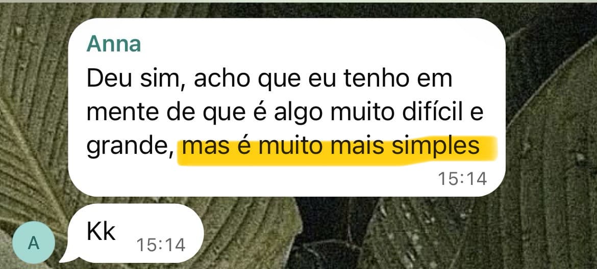 Depoimento de aluna