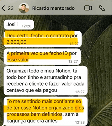 Depoimento de aluna