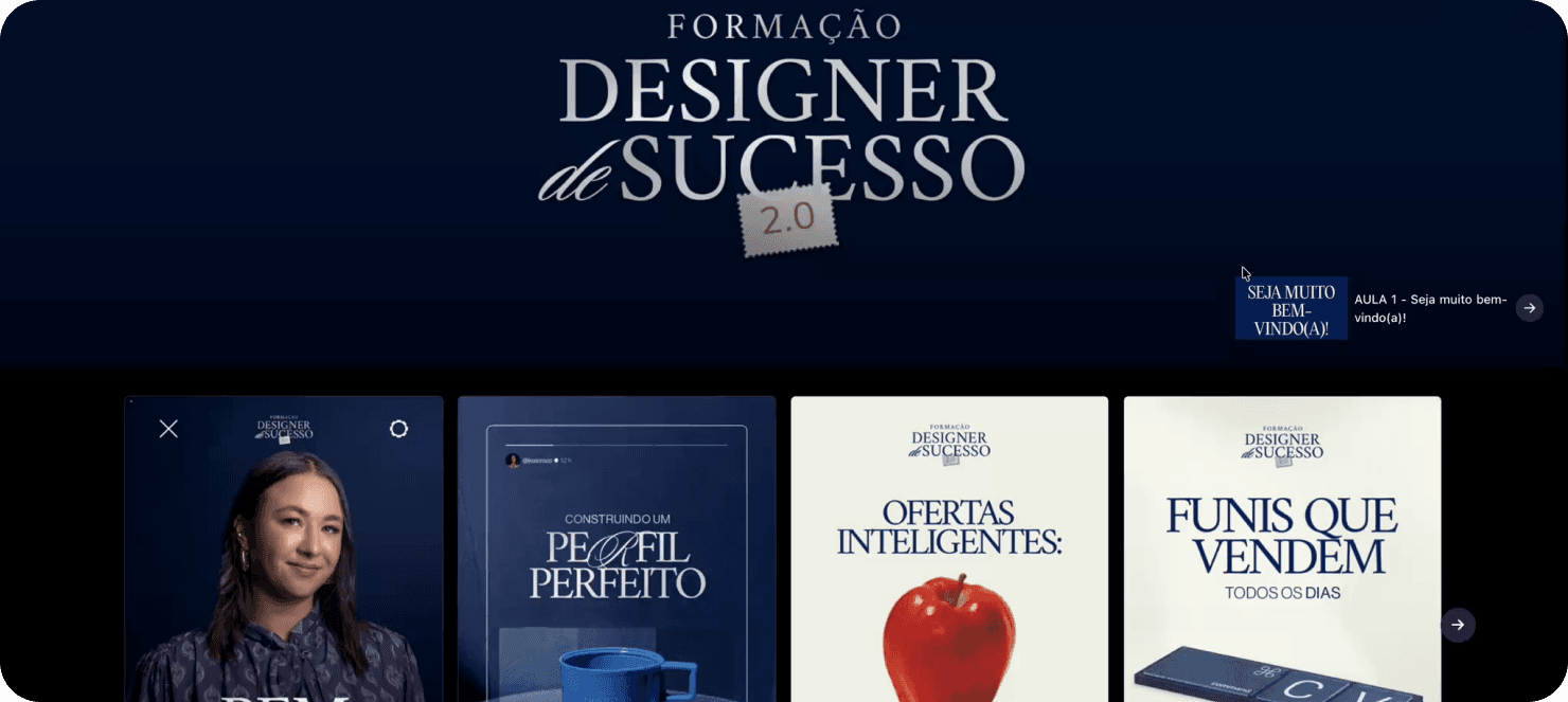 Área de membros da Formação Designer de Sucesso